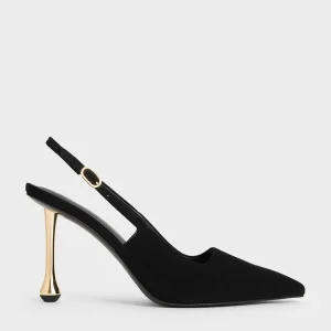Giày cao gót bít mũi Metallic Sculptural-Heel