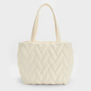 Túi tote hình thang Nylon Chevron