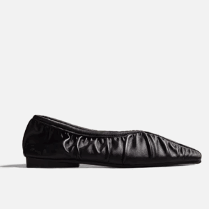 Giày búp bê mũi vuông DEPs-Dreamy Slip-ons - Đen nhăn